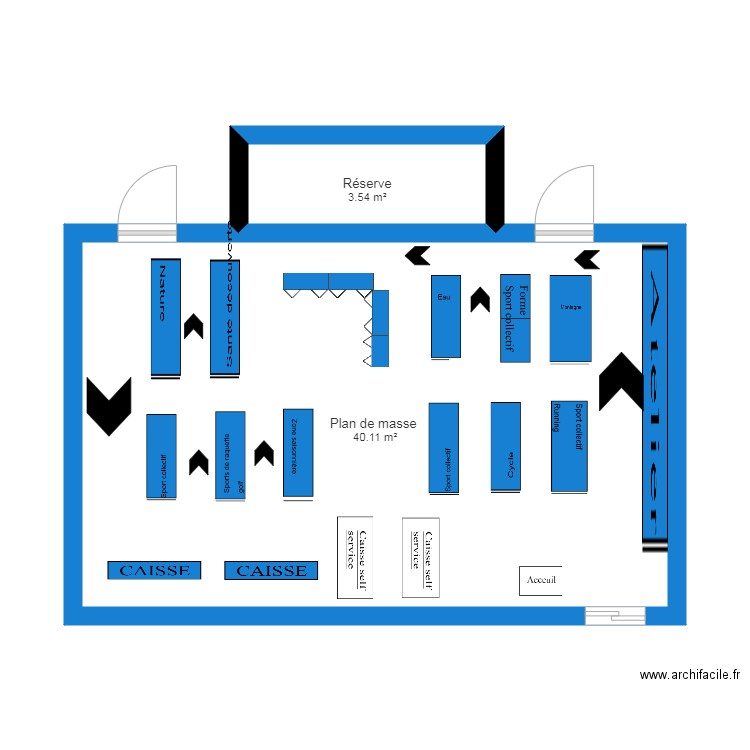 decathlon. Plan de 0 pièce et 0 m2