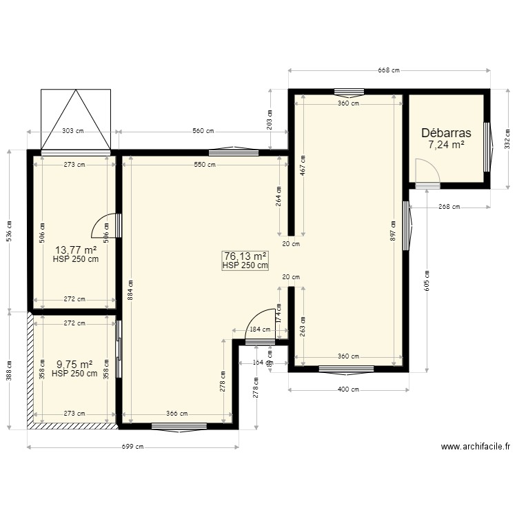 Projet Vaison 1. Plan de 4 pièces et 107 m2