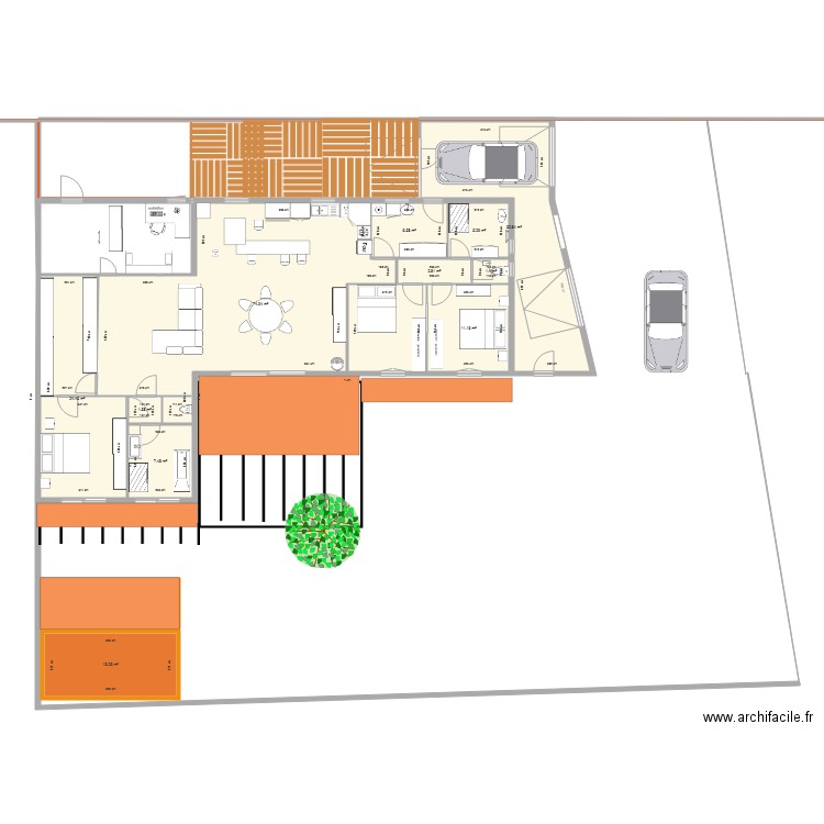 TOIT PLAT AGRANDSST 2. Plan de 11 pièces et 180 m2