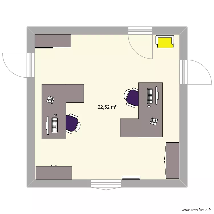 APG. Plan de 1  et 23 m²