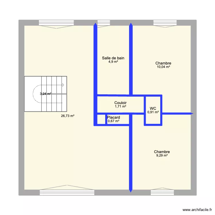 PLAN_N1_MAISON_LE_BUGUE. Plan de 8 pièces et 61 m²
