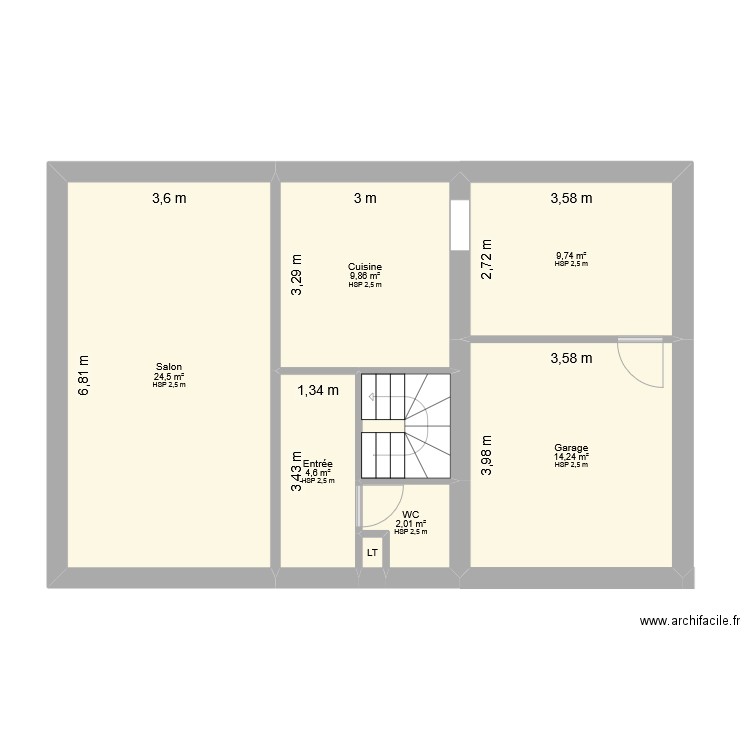 Deregniaux Soliha Robin plans. Plan de 8 pièces et 68 m2