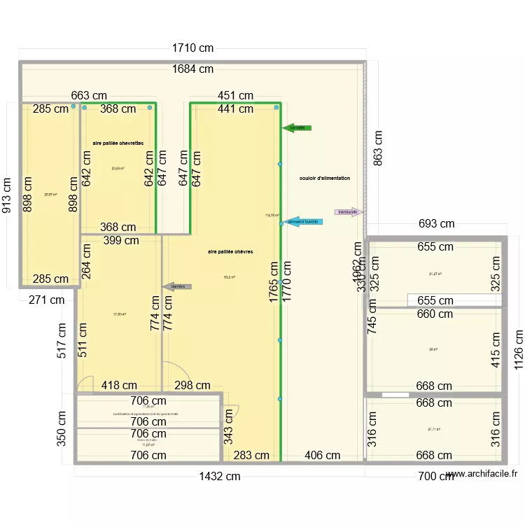 cheverie burdignes apr&egrave;s travaux. Plan de 
