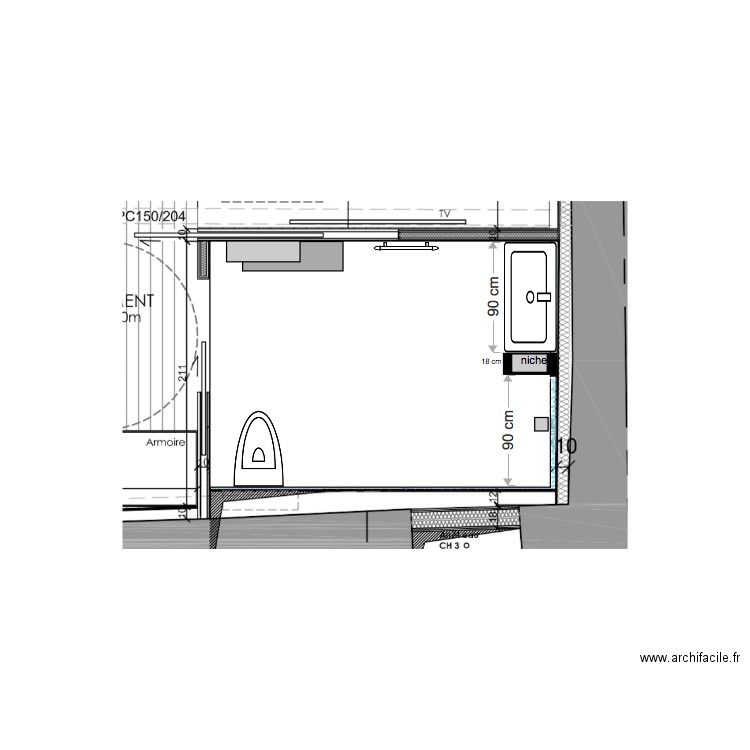 SDB 3 PMR. Plan de 0 pièce et 0 m2