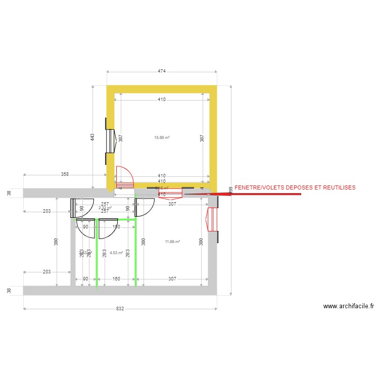 PAYEN / MARCHAN. Plan de 6 pièces et 37 m2