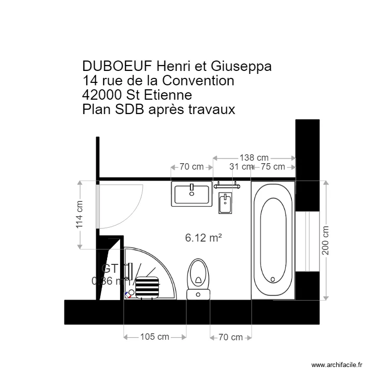 VV DUBOEUF 42000 ST ETIENNE. Plan de 