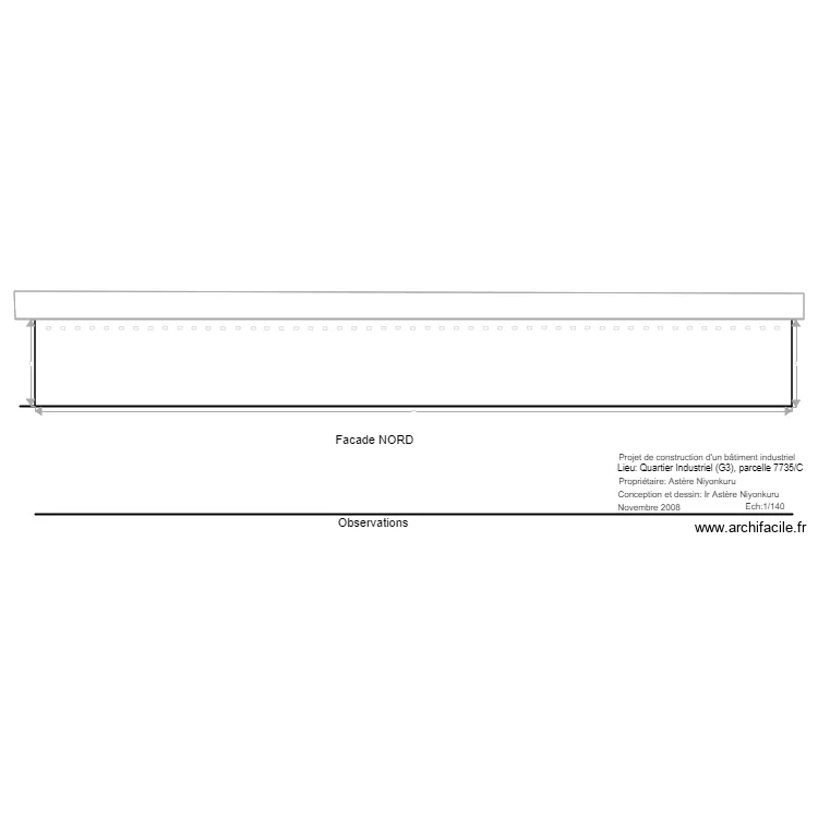 facade nord a3. Plan de 