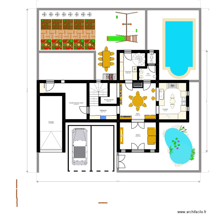 Maison pyramide avec sous sol. Plan de 0 pièce et 0 m2