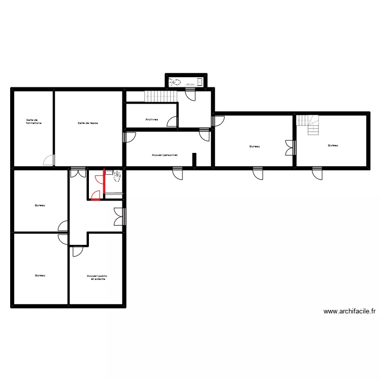 ABCD Rez de chauss&eacute;e - Mesures. Plan de 