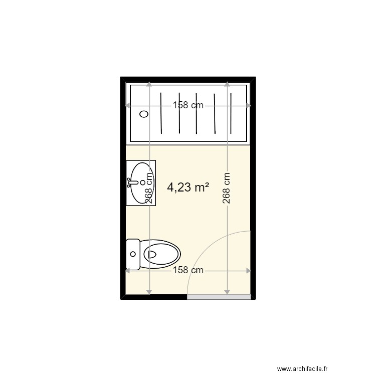 DEBUICHE JOCELYNE . Plan de 1 pièce et 4 m2