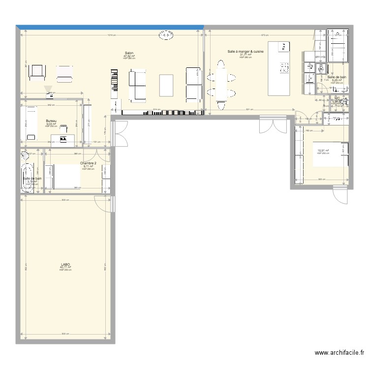 Atelier Bagnolet. Plan de 9 pièces et 158 m2