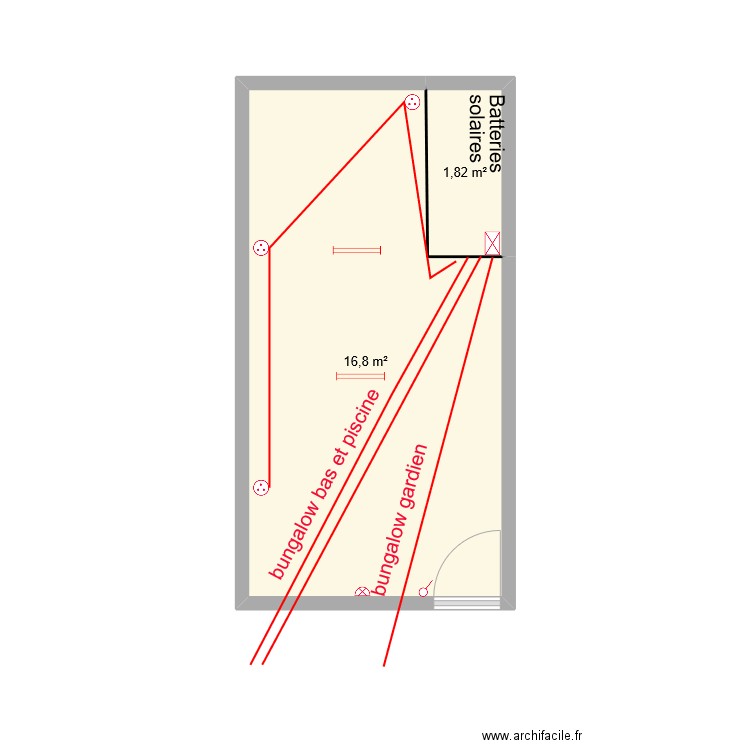 Atelier electricite. Plan de 2 pièces et 19 m2