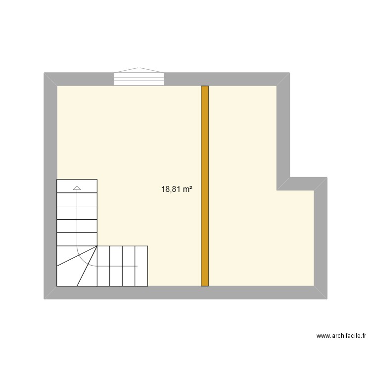 pitou 2eme. Plan de 1 pièce et 19 m2