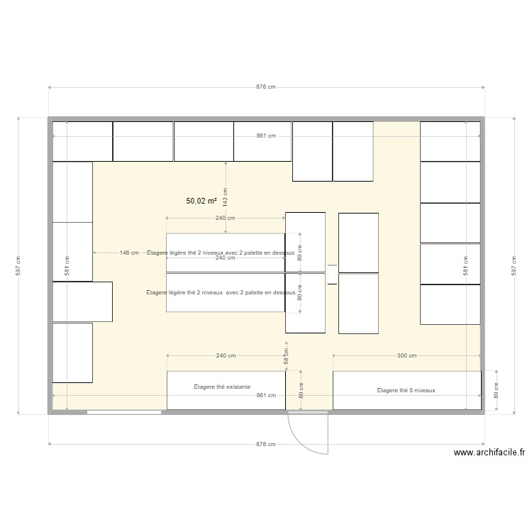 DCHR v2. Plan de 1 pièce et 50 m2