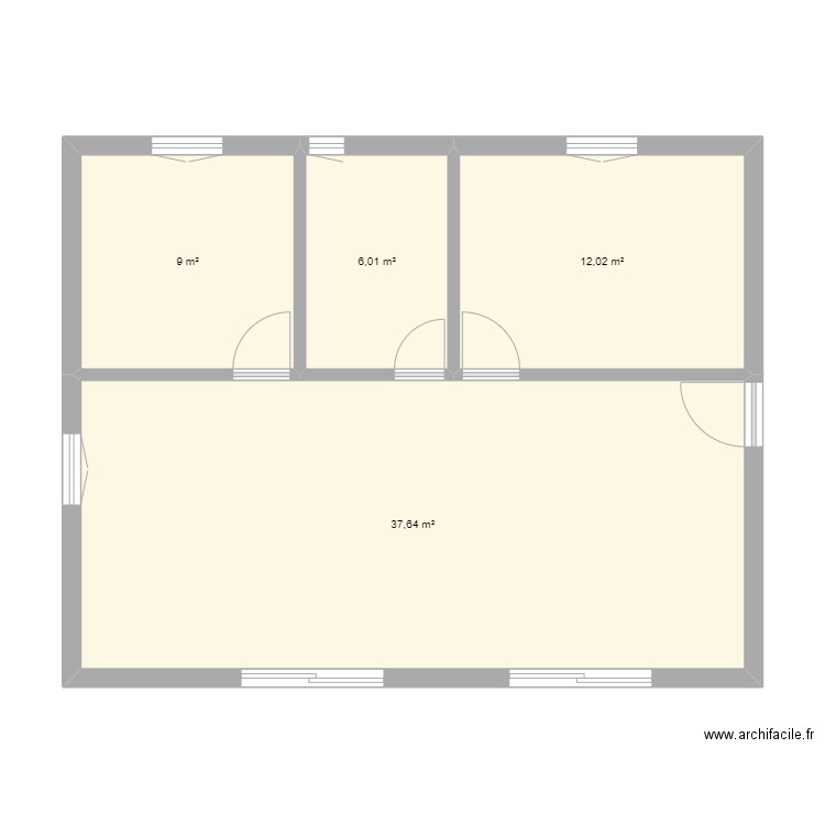 maison techno a meubler svp. Plan de 4 pièces et 65 m2
