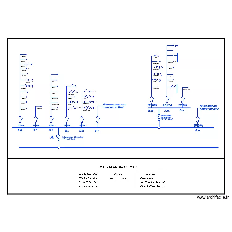Jean Simon schéma unifilaire B. Plan de Jean Simon schéma unifilaire B. Plan de