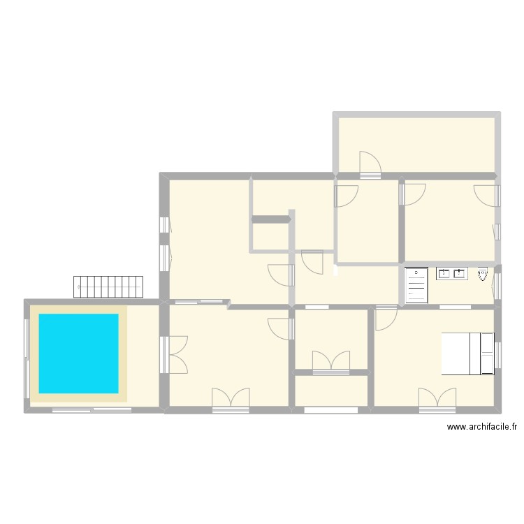 Rez de jardin Xonrupt. Plan de 13 pièces et 129 m2