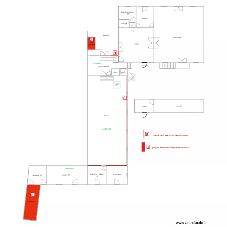  salver bat1 rdc amiante. Plan de 