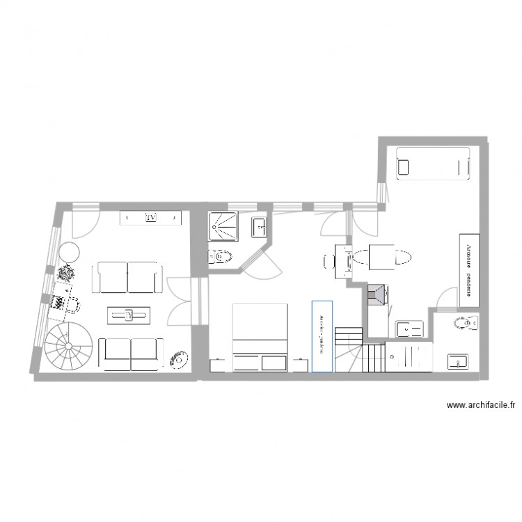 rez de chaussée . Plan de 0 pièce et 0 m2