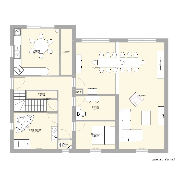 Maison SOYE 2 etage. Plan de 11 pièces et 115 m2