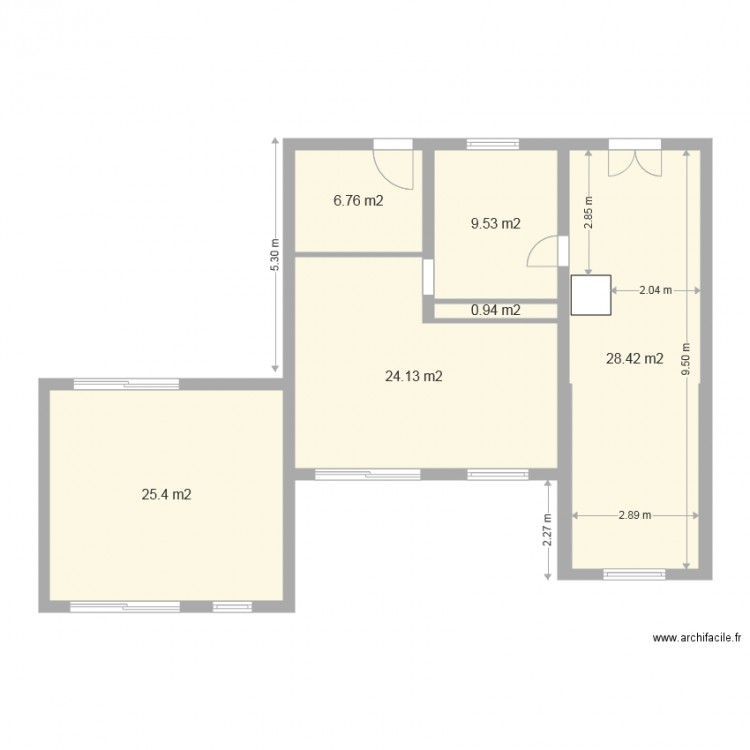 Plan initial. Plan de 0 pièce et 0 m2