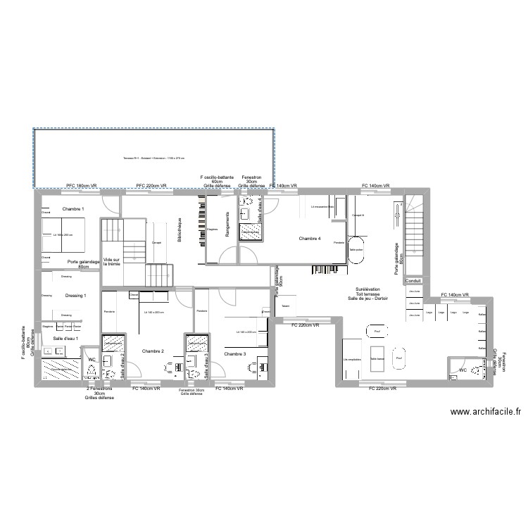 La Salle v11 APS. Plan de 25 pièces et 286 m2