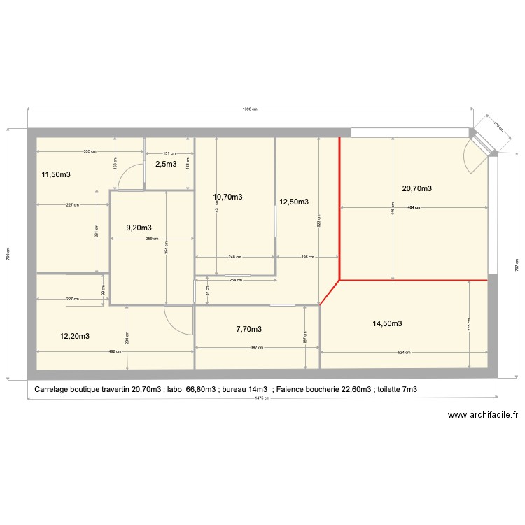 boucherie mont Cote carrelage. Plan de 0 pièce et 0 m2