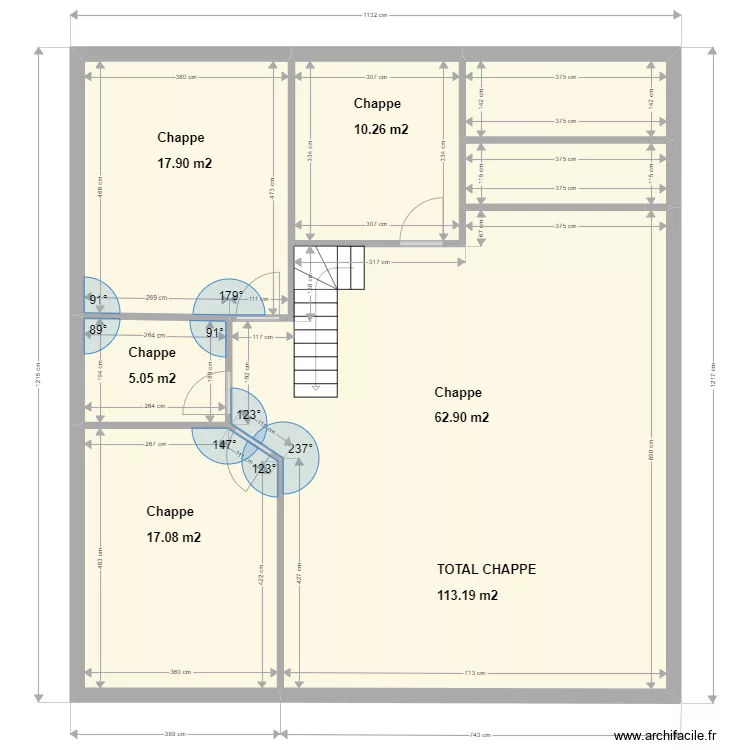 comble pour chappe. Plan de 