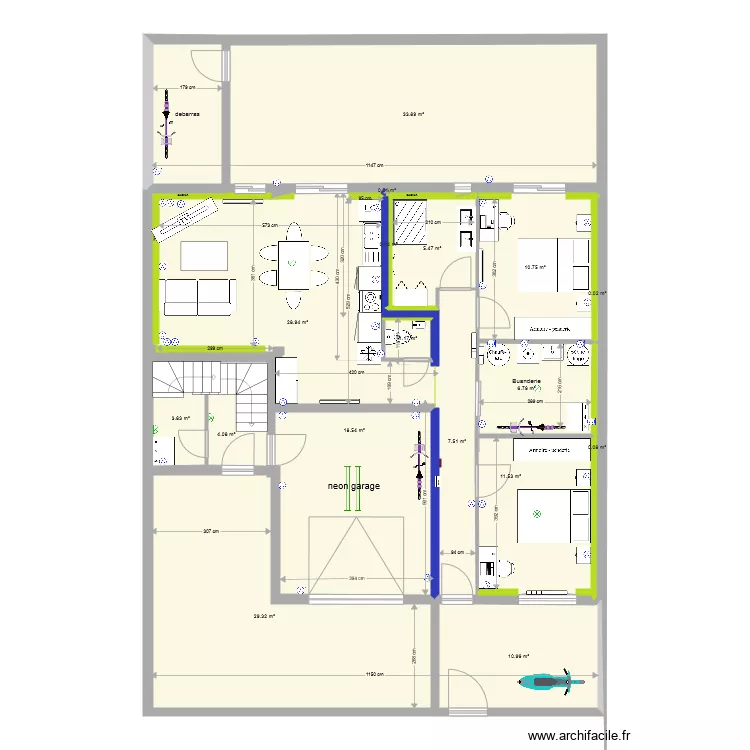 fusain rdc T3 sejour sud V1 fevrier 2021. Plan de 