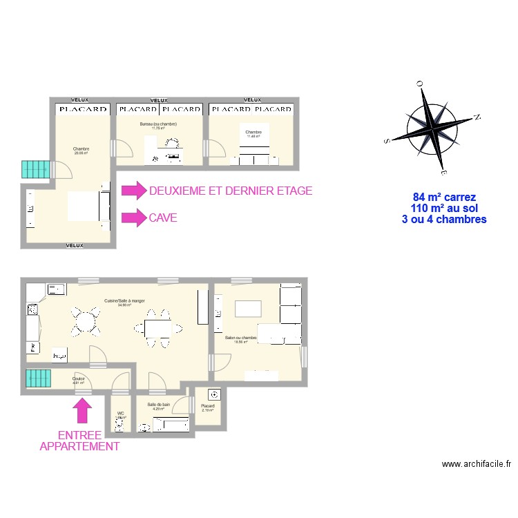 ANDURAND  MAGIT. Plan de 0 pièce et 0 m2