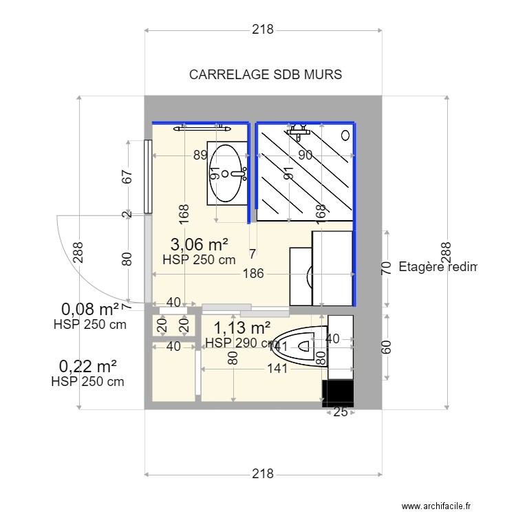 SDB WC. Plan de 0 pièce et 0 m2