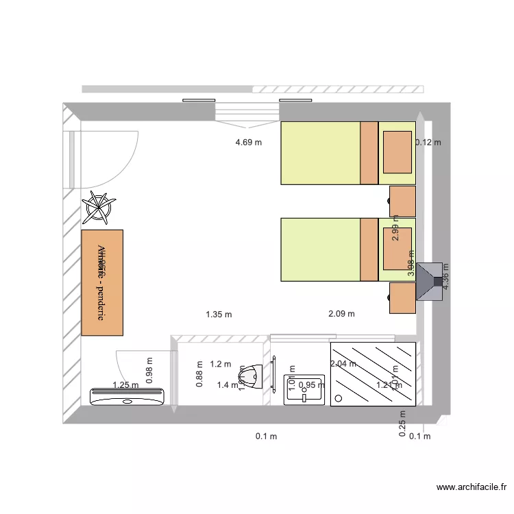 Chambre 1. Plan de Chambre 1. Plan de