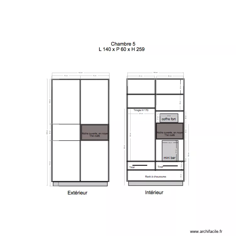 Placard Chambre 5. Plan de 