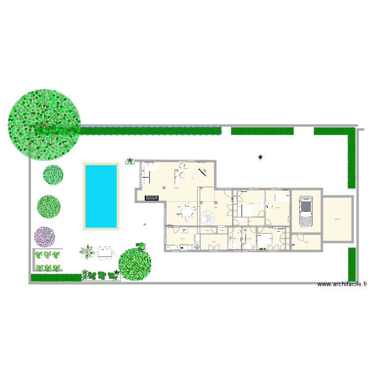 Recoté étage. Plan de 40 pièces et 403 m2