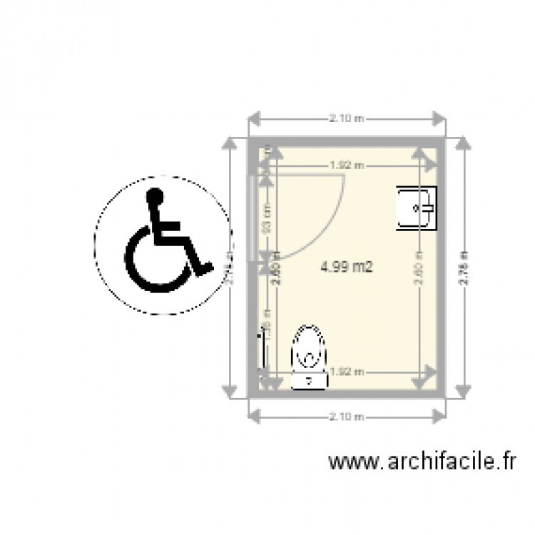 Sanitaires PMR. Plan de 0 pièce et 0 m2