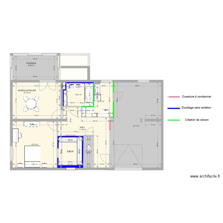 TROQUE AMENAGEMENT SOUS SOL travaux. Plan de 0 pièce et 0 m2