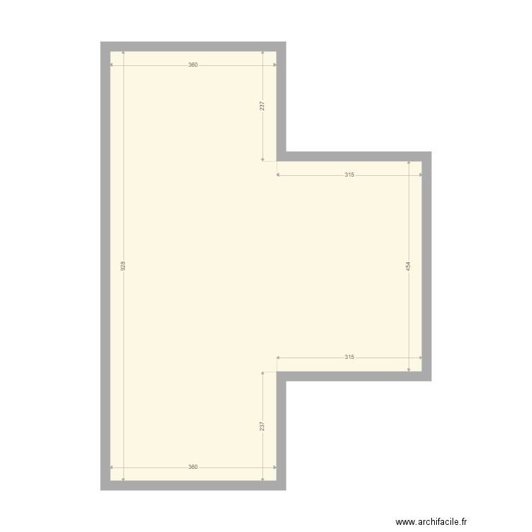 Bureaux V00. Plan de 1 pièce et 48 m2
