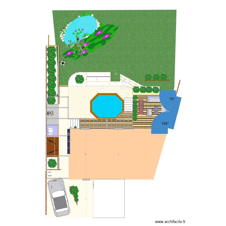 Jardin 2023. Plan de 1 pièce et 19 m2