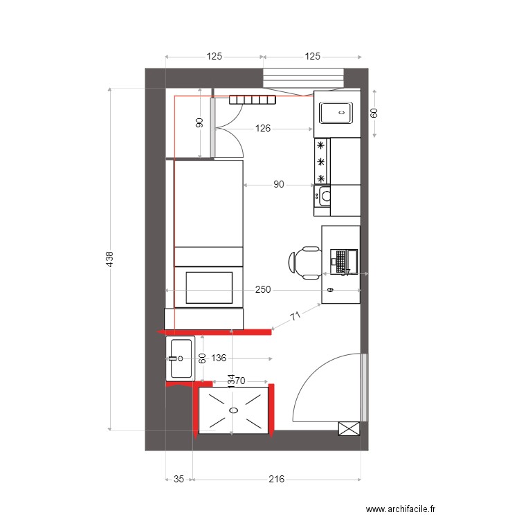 studio projet lauriston. Plan de 0 pièce et 0 m2