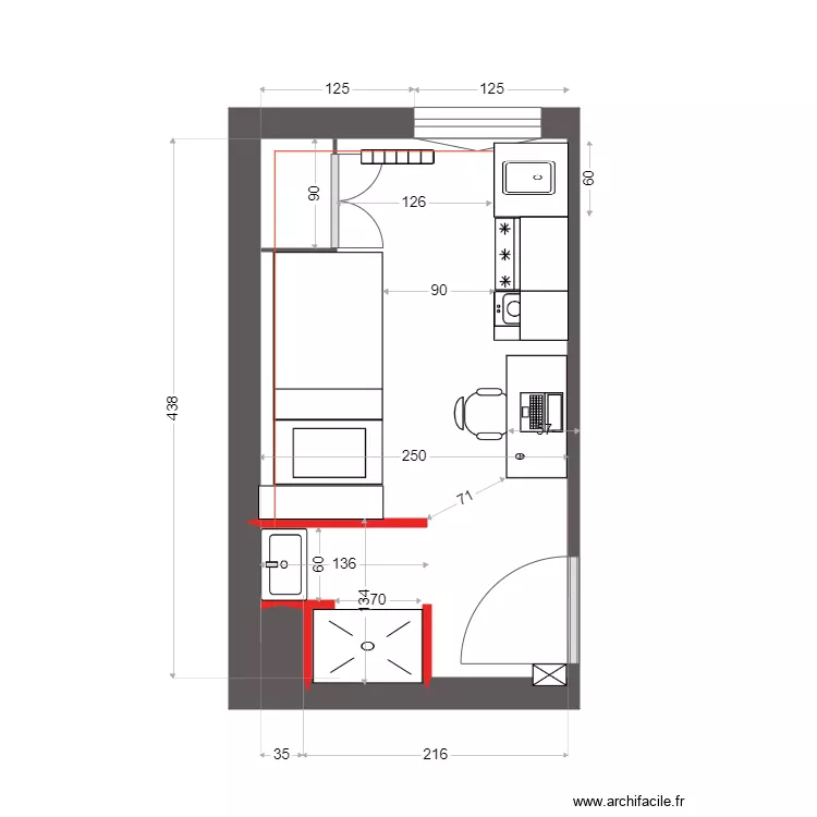 studio projet lauriston. Plan de 