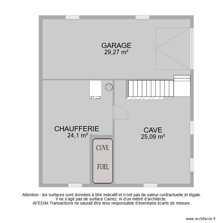 BI 8569 SOUS SOL. Plan de 4 pièces et 79 m2