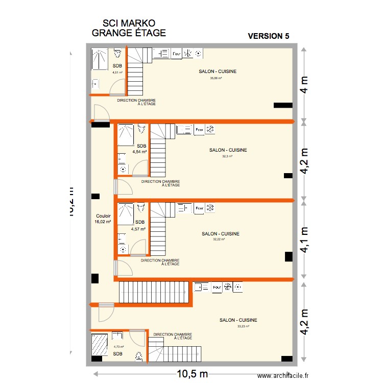 GRANGE MARKO VERSION 5. Plan de 9 pièces et 168 m2