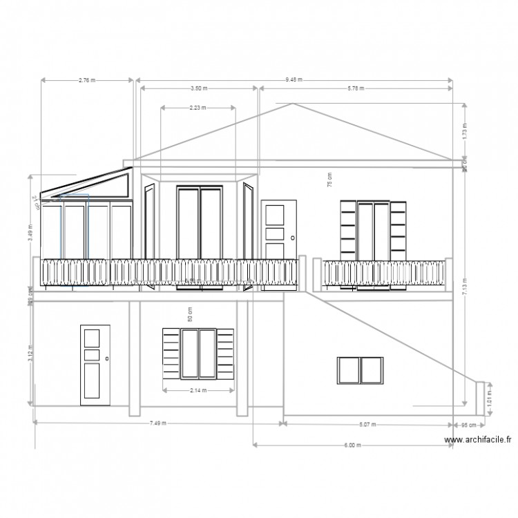 FACADE SUD. Plan de 0 pièce et 0 m2