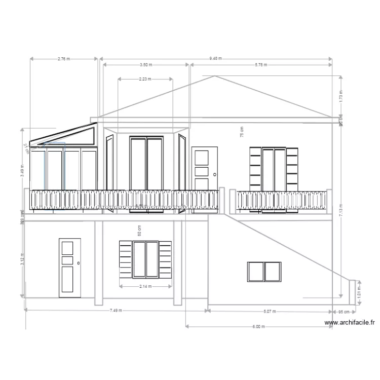 FACADE SUD. Plan de FACADE SUD. Plan de
