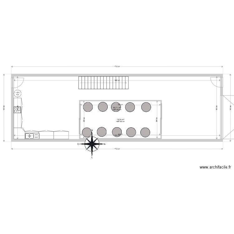 Le Luc. Plan de 2 pièces et 103 m2