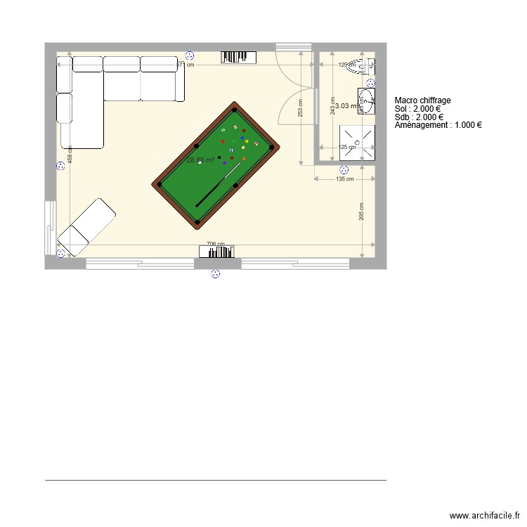 Amenagement Studio 02. Plan de 0 pièce et 0 m2