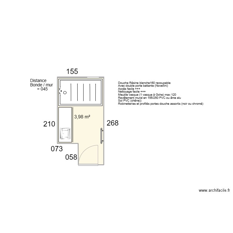 Plan SdE Nad 23 Beg. Plan de 1 pièce et 4 m2