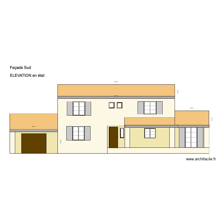 M&eacute;thamis fa&ccedil;ade sud en &eacute;tat. Plan de 0 pièce et 0 m2