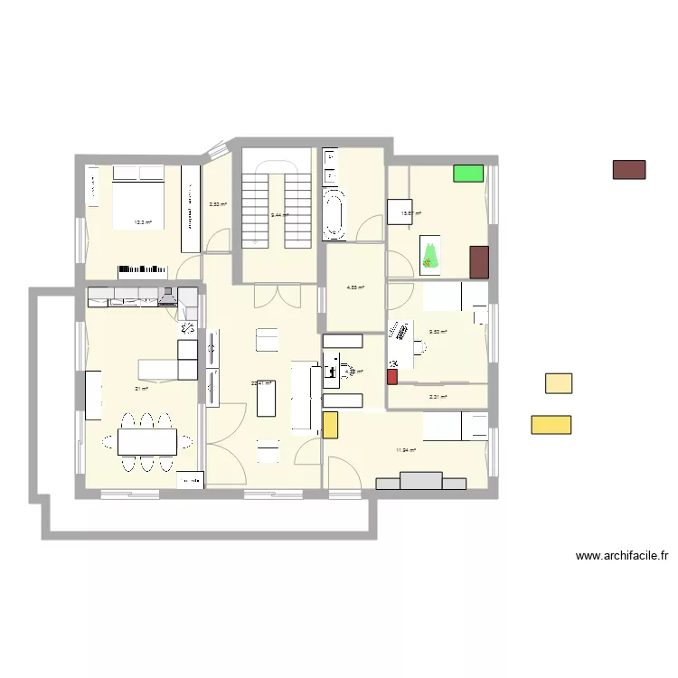 MAISON 4 CHAMBRES DRESSING 2807. Plan de 