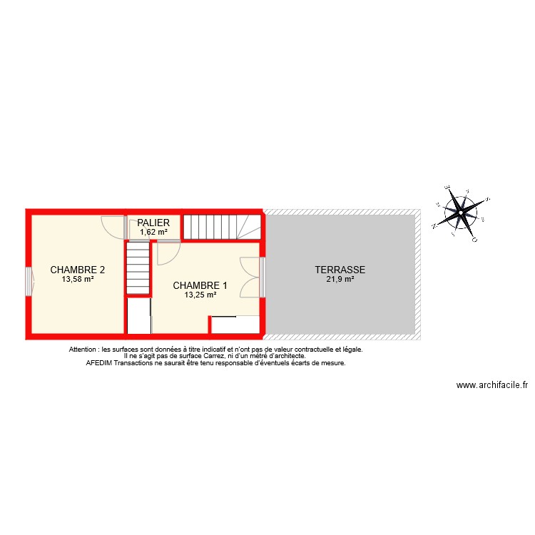 BI 8310 ETAGE 1. Plan de 6 pièces et 54 m2